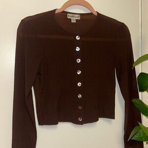 Bebe long sleeve sheer top